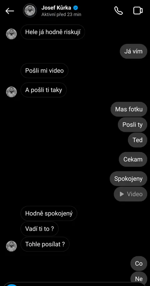 Konverzace Josefa Kůrky s nezletilou — screenshot 10 z 21